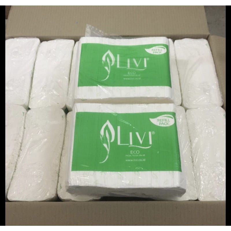 Jual Tissue Livi Eco Facial Refill 600 sheet Harga 1 karton 24 pack