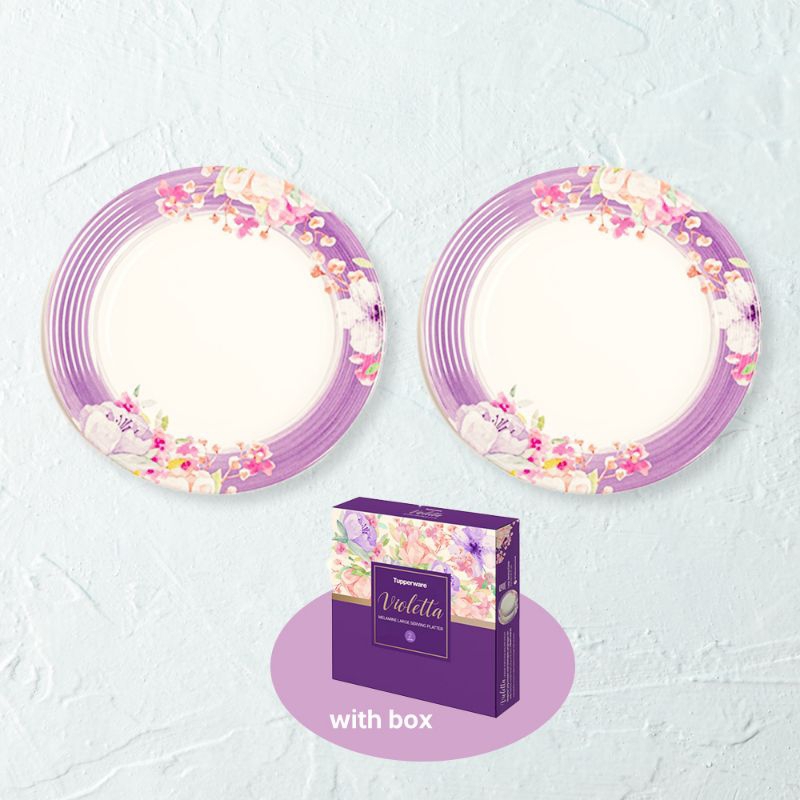 Jual Piring Tupperware VIOLETTA MELAMINE LARGE PLATE -2- | Shopee Indonesia