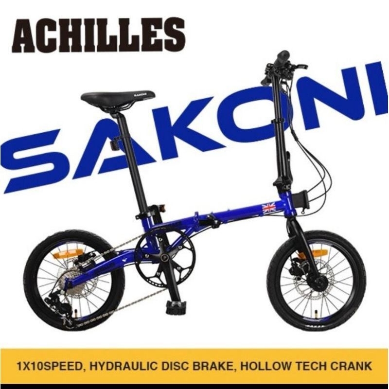 Jual SEPEDA LIPAT 16 INCH CHROMOLY SAKONI ACHILLES 10SP HIDROLIK ...