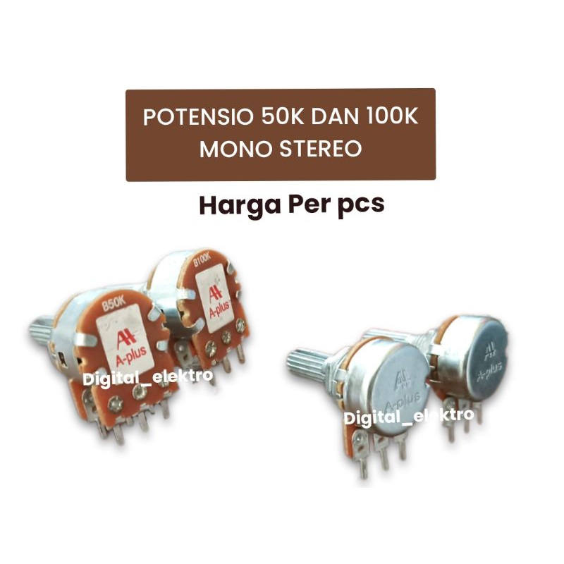 Jual Potensio A-PLUS Mono Stereo Potensio Mono 50K 100K Original ...