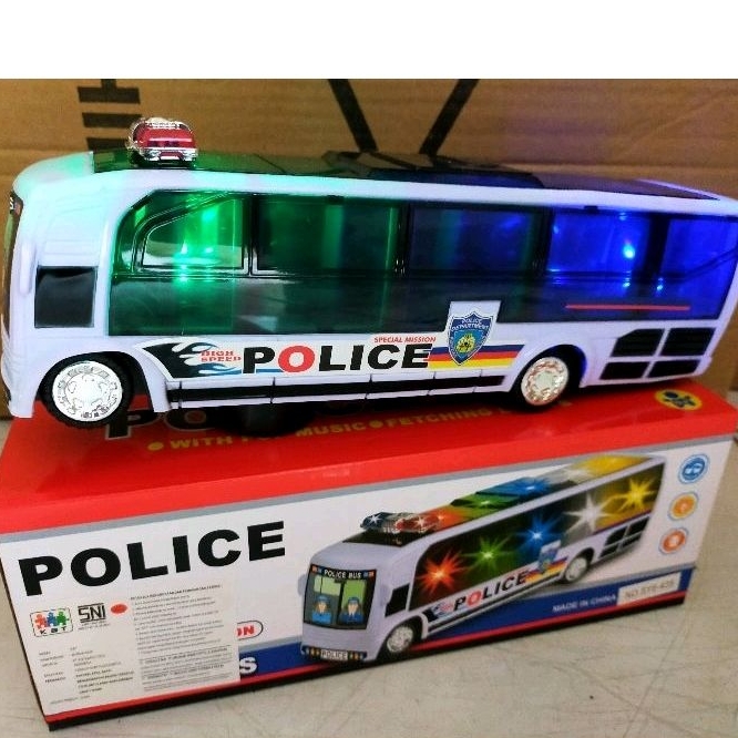 Jual Mobil Bus Polisi Police Jalan Dengan Lampu Dan Musik Baterai ...