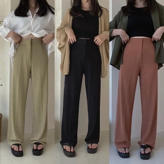Celana Kulot Crinkle Anti Kusut Highwaist Wanita