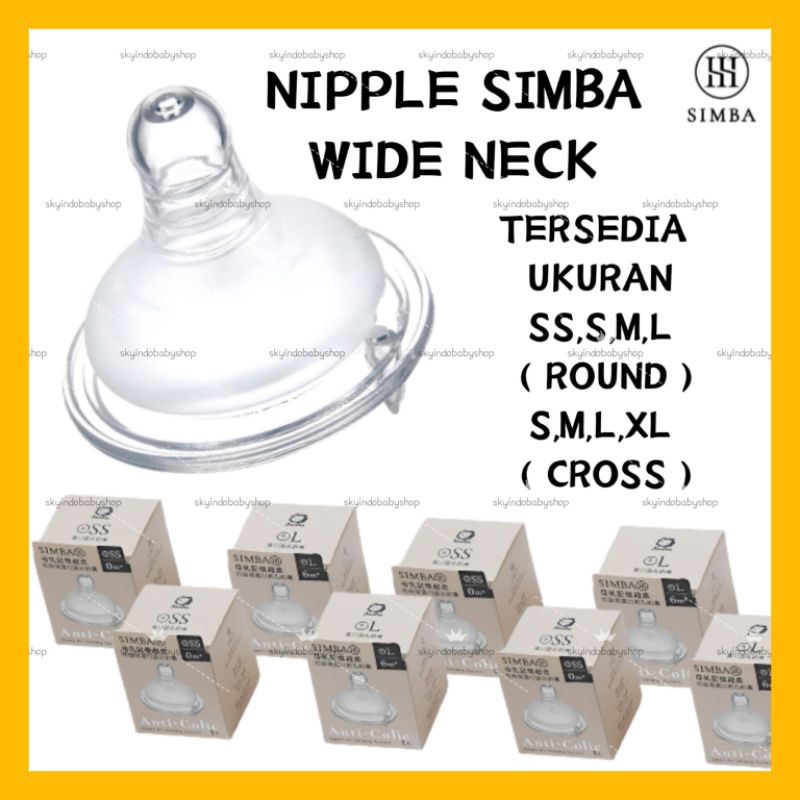 Jual Simba | Nipple Wide Neck | ( Round O ) & ( Cross ) | Nipple | Dot ...