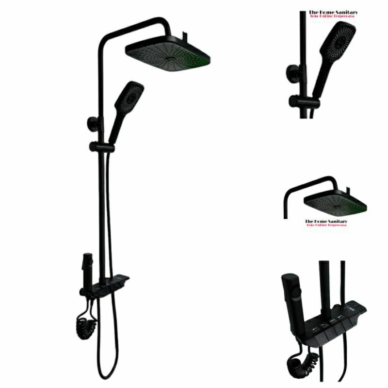 Jual Shower column hitam model tekan/shower tiang set hitam | Shopee ...