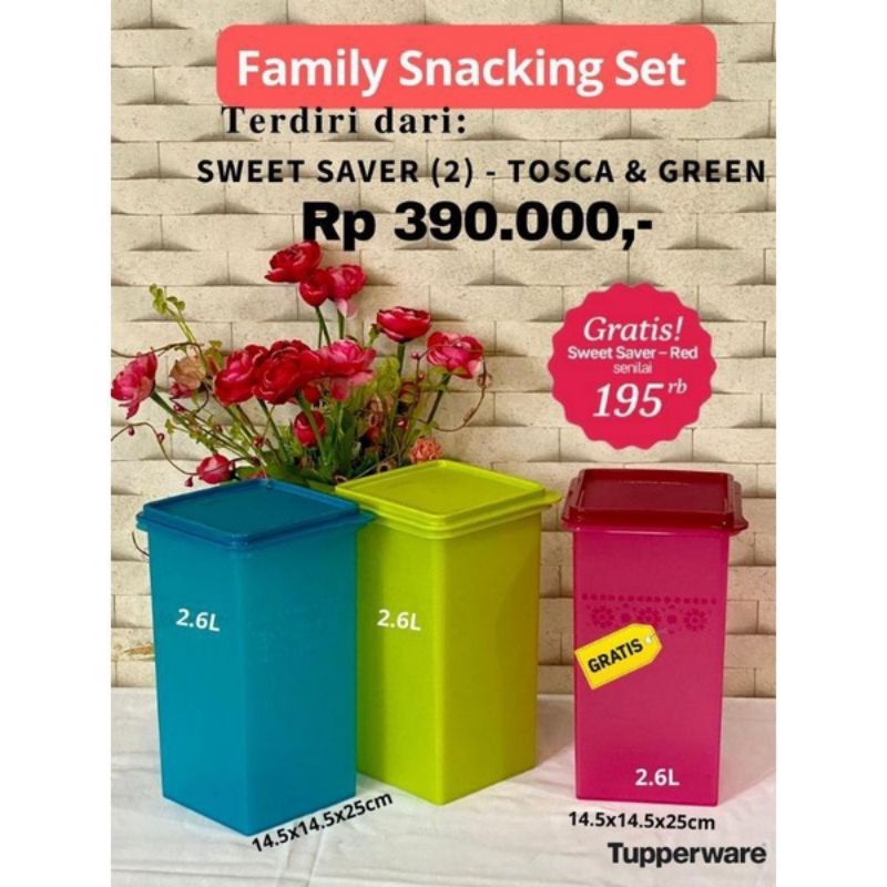 Jual Tupperware - Family Snacking Set ( Dapat 3 Pcs ) | Shopee Indonesia