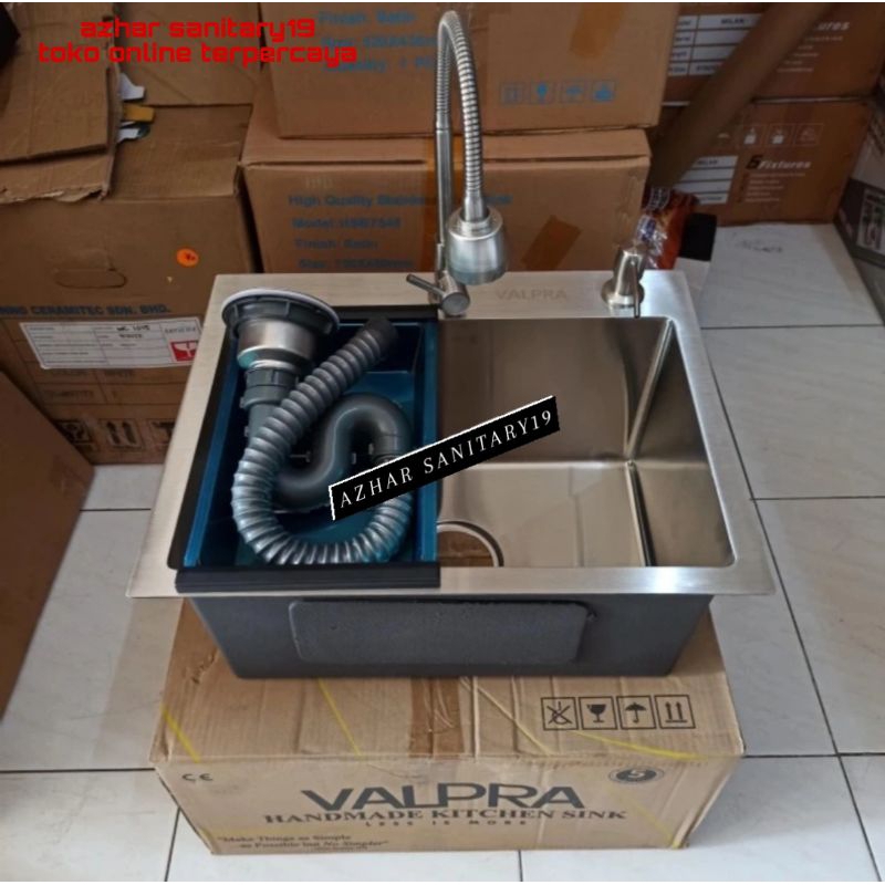 Jual Paket Lengkap Kitchen Sink Valpra Stainless Bak Cuci Piring