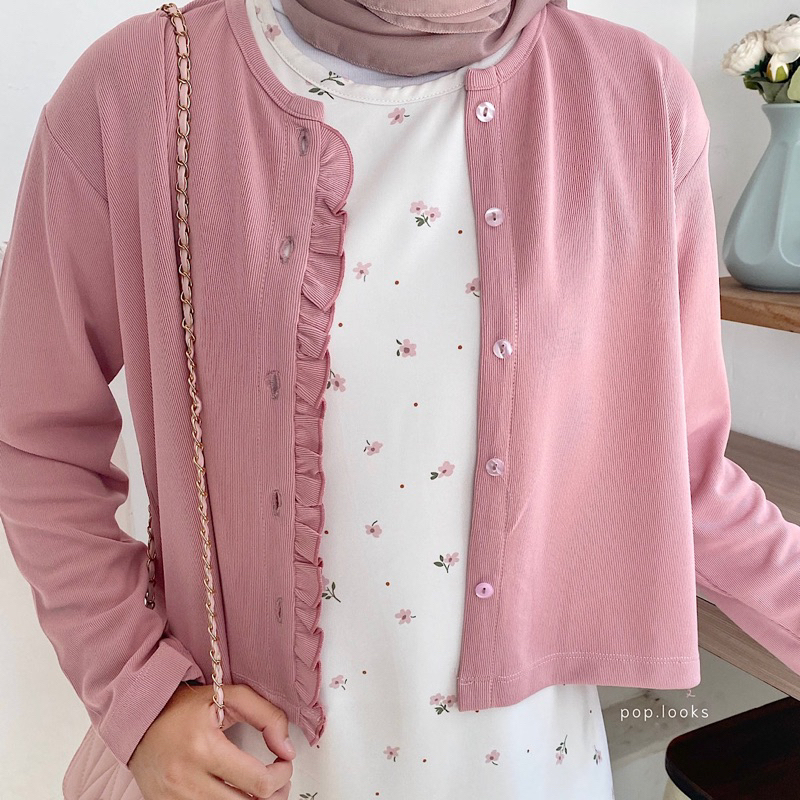 Jual RUFFLE CARDIGAN - pop.looks | Shopee Indonesia