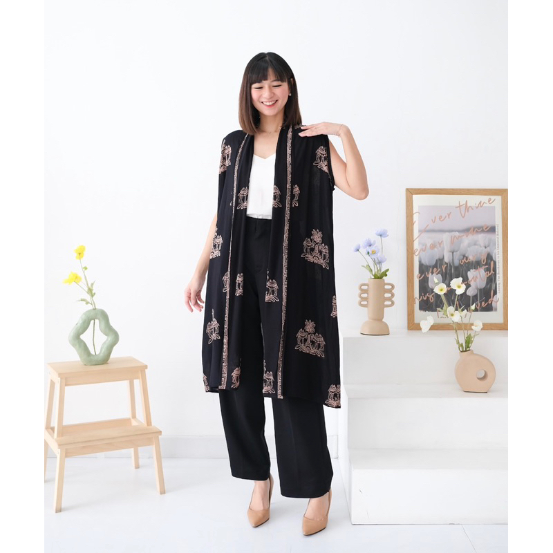 Jual Batik Universalku Long Vest Outer Batik Full Camel Eid Ramadhan Shopee Indonesia