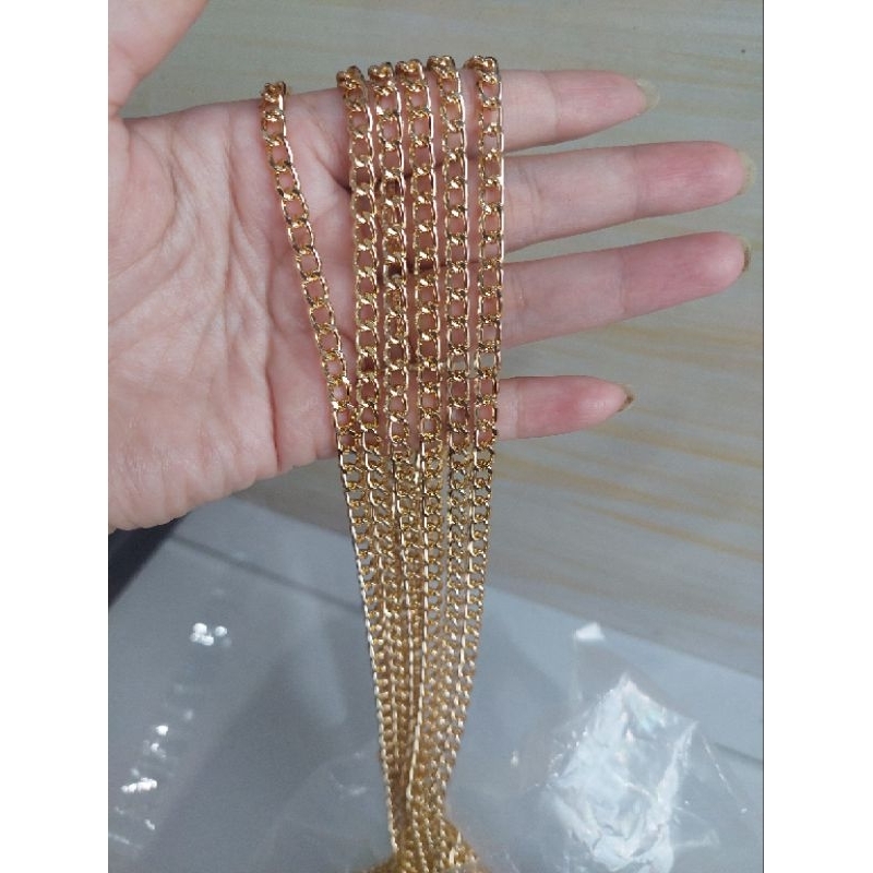 Jual 1 meter rantai alumunium gold silver size 17#5×7,5 | Shopee Indonesia