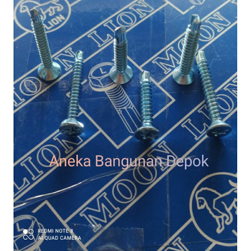 Jual Skrup Roofing Baja Ringan SDS FH (+) Putih Merk MOON LION | Shopee ...