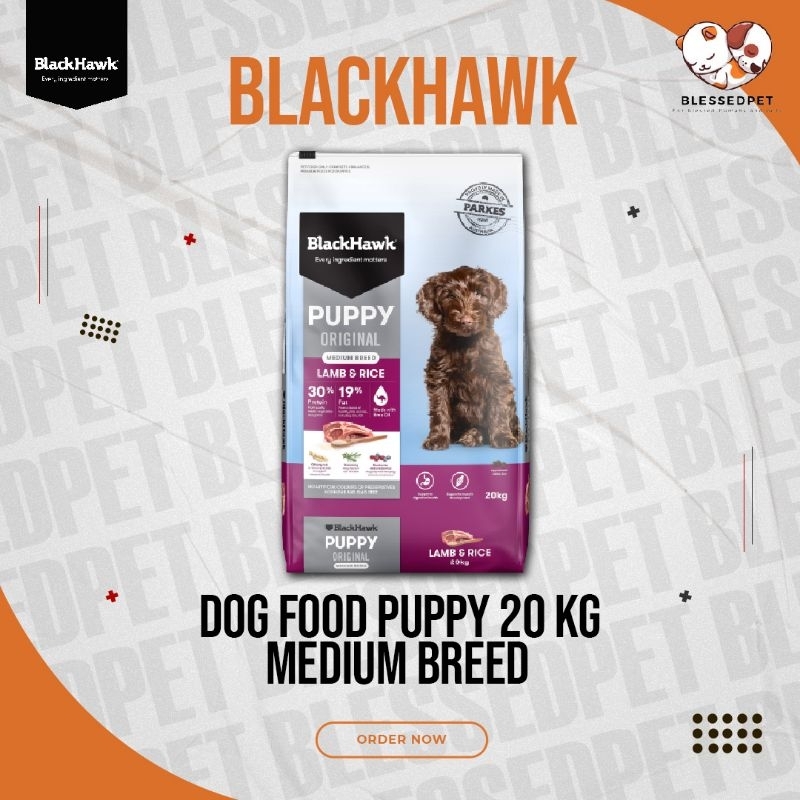 Jual BLACKHAWK Dog Food Dry Puppy Medium Breed Lamb Rice 20kg