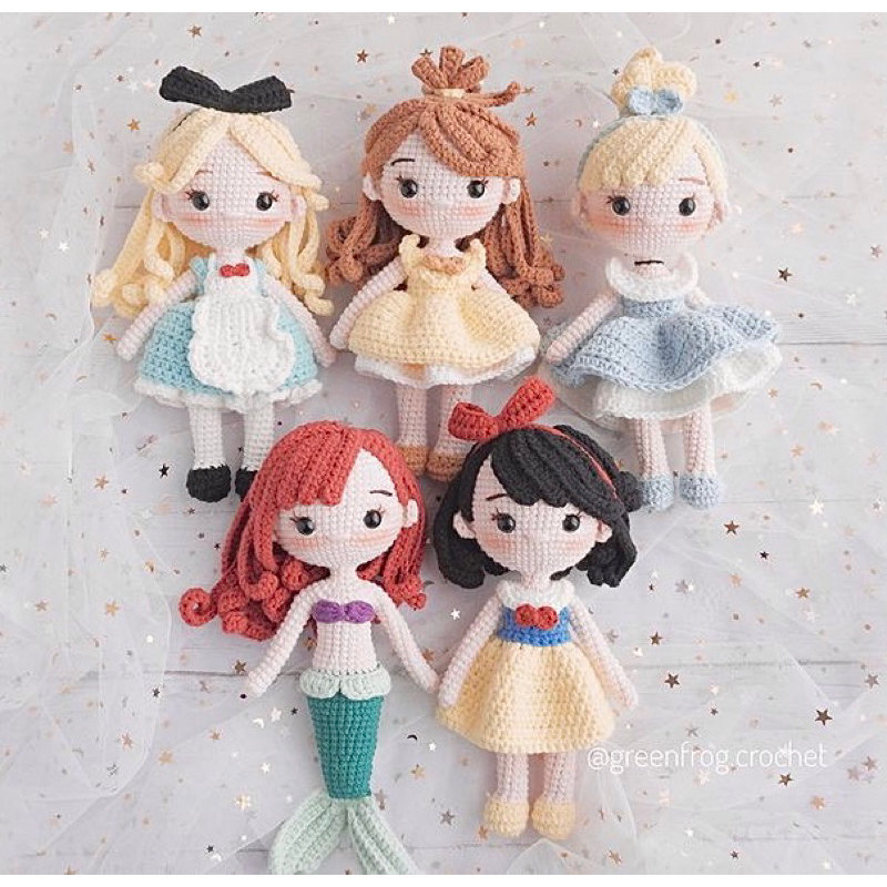 Jual Boneka Rajut Amigurumi Princess Disney Cinderella, Belle, Ariel ...