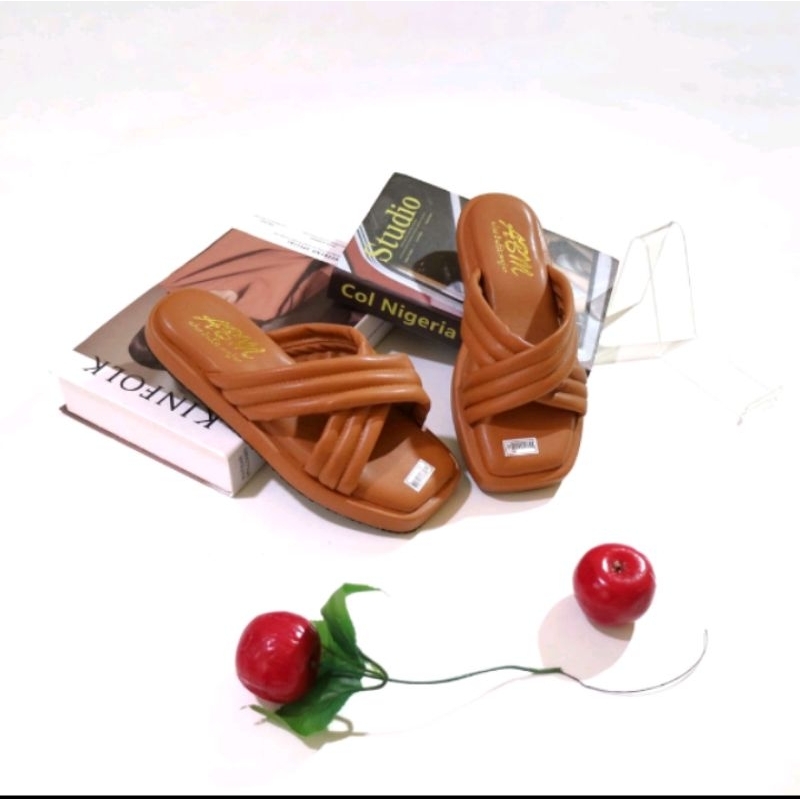 Jual Abilo Sandal Wanita falt teplek silang empuk | Shopee Indonesia