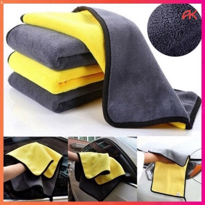 Jual Kain Lap Mobil Microfiber 30x30 Warna kuning Abu Car cloth ...
