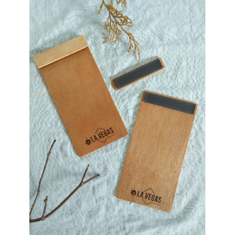 Jual Bill Holder POLOS TANPA LOGO / Papan Nota Kayu Cafe Restoran Jepit ...