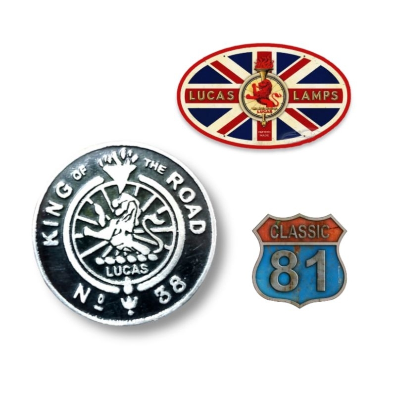 Jual EMBLEM BADGES LOGO LAMPU DEPAN LUCAS BSA NORTON MATCHLESS AJS DKW ...