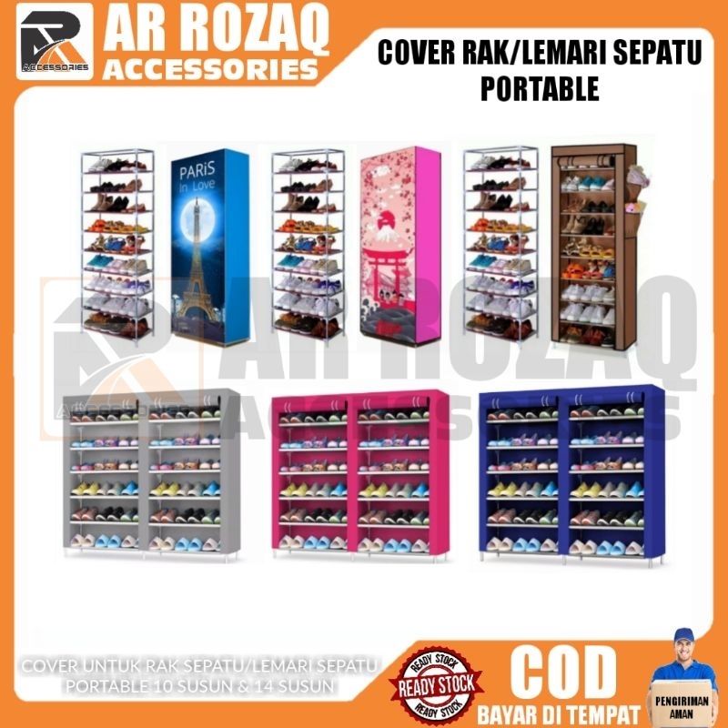 Jual COVER RAK SEPATU 10 SUSUN/LEMARI SEPATU PORTABLE | Shopee Indonesia
