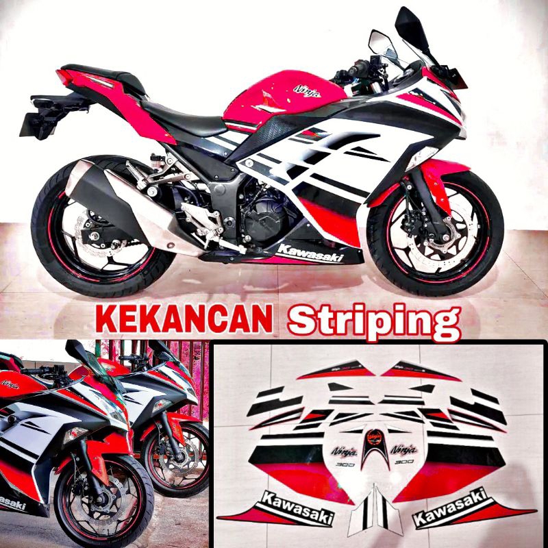 Jual Striping Ninja 250FI ANNIVERSARY Merah - Putih (COD) | Shopee