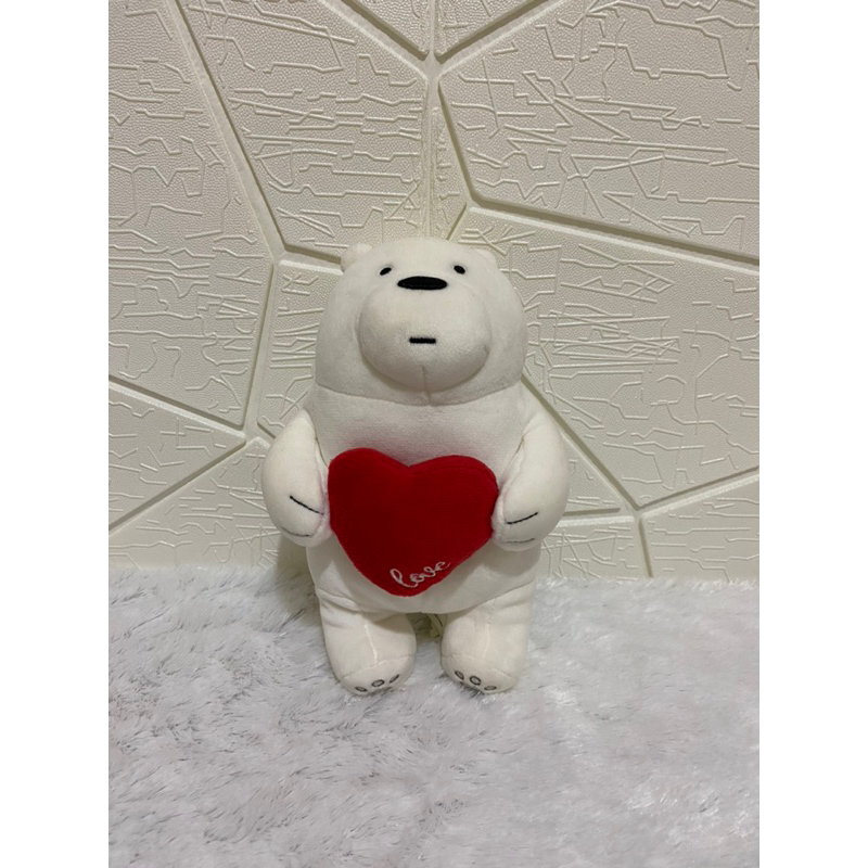 Jual Boneka We Bare Bears Ice Bear Love Miniso Original Shopee Indonesia