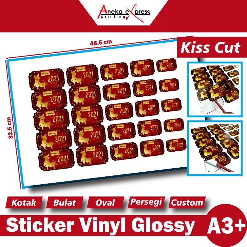 Jual PRINT CUTTING STIKER MURAH / CETAK STICKER VINYL A3+ / TRANSPARANT ...