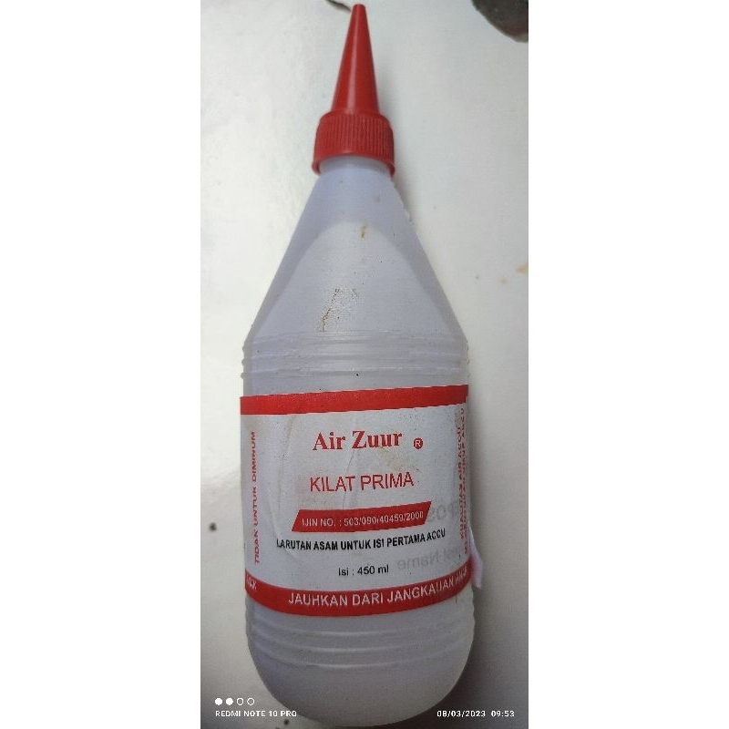Jual Air Accu Kilat Prima Untuk Pengisian Pertama Accu (450ml) | Shopee