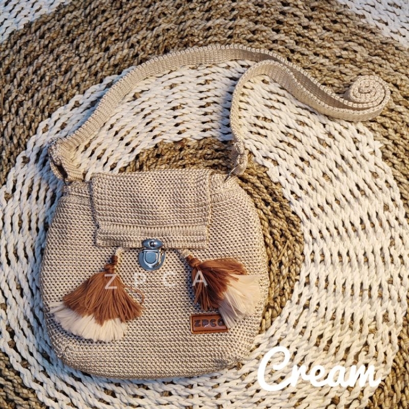 Jual Tas Selempang Rajut Wanita Kunci Slot Tali Rumbe | Shopee Indonesia