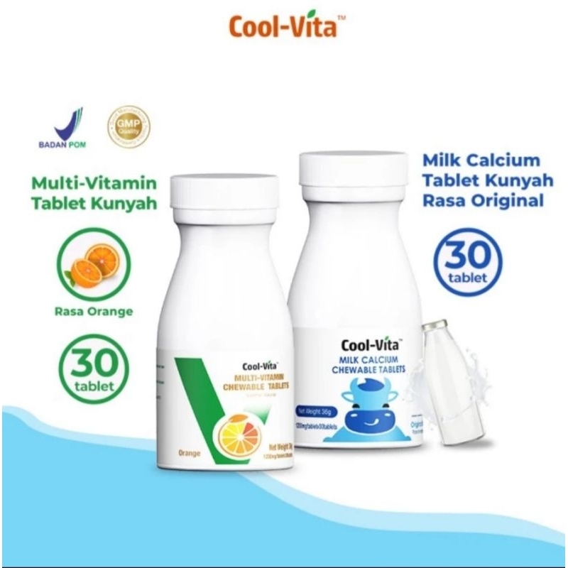 Jual Coolvita Multivitamin Chewable Penggemuk/peninggi Badan + Vitamin Effervescent 12 Tablet