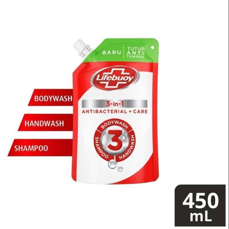 Jual Lifebuoy 3in1 Antibacterial Body Wash, Shampoo and Handwash 450mL Shopee Indonesia