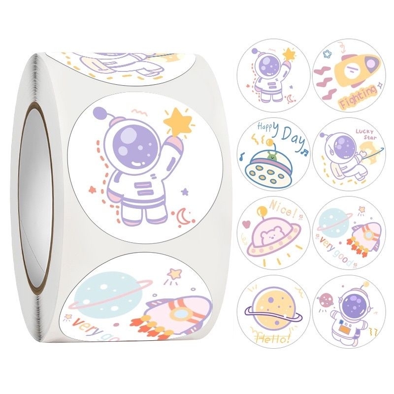 Jual sticker roll gulung ( 1 roll +/- 500 sticker) stiker sekolah ...