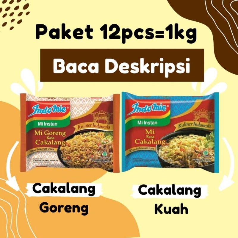 Jual 12pcs Indomie Goreng Kuah Cakalang Mie Cakalang Manado | Shopee ...