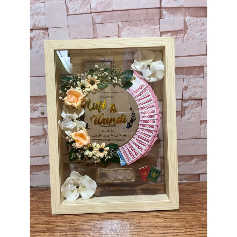 Jual Dekorasi mahar, bingkai mahar, mahar uang, mahar murah, bingkai a3
