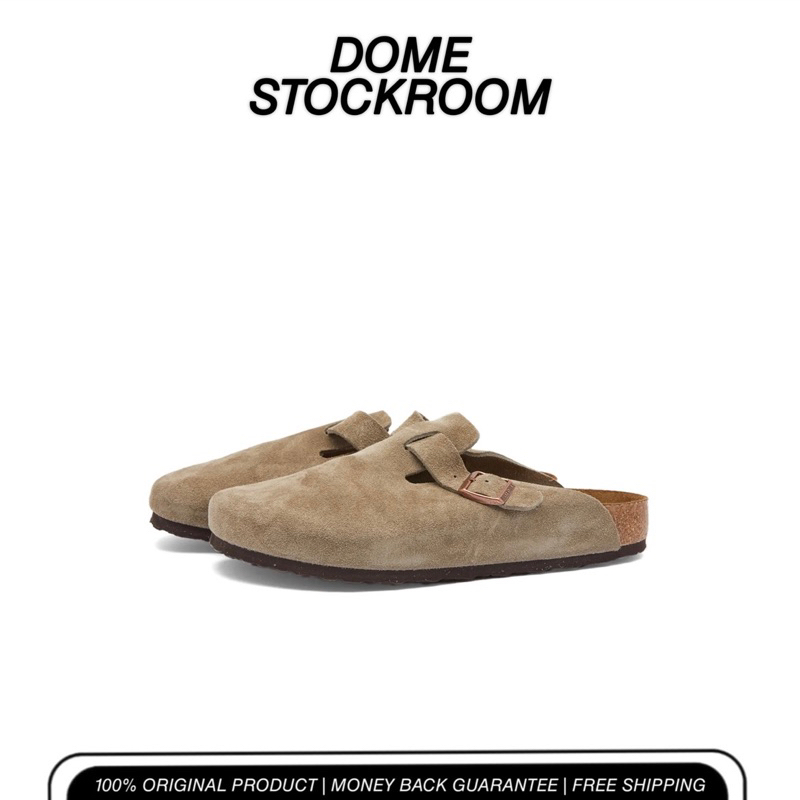 Jual BIRKENSTOCK BOSTON TAUPE SUEDE SOFT FOOTBED CLOGS ORIGINAL ...