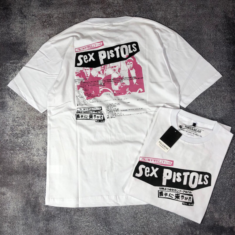 Jual Baju Kaos Pullandbear Oversize Sex Pistols Filthy Lucre Japan T Shirt Band Vintage Oversize