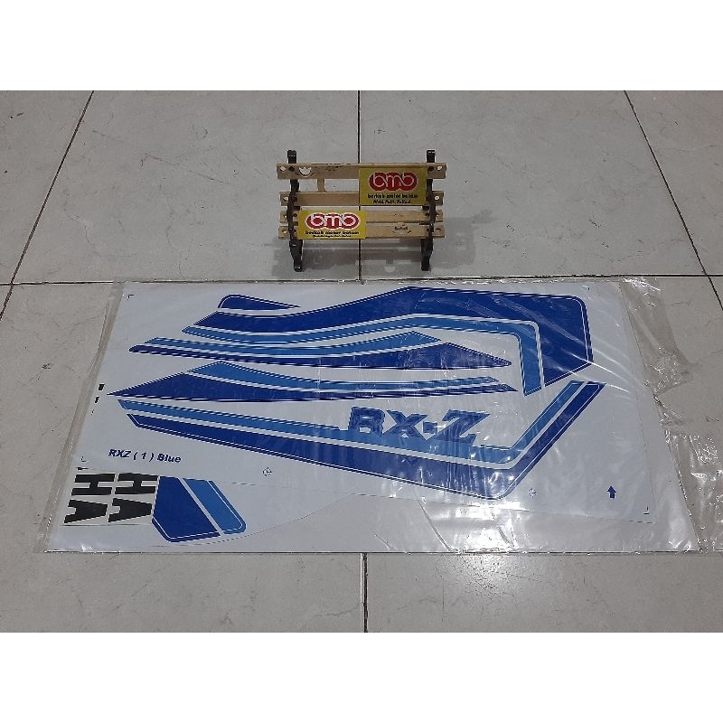 Jual Yamaha RXZ 5 Speed stripping stiker sticker (1) putih biru edisi ...