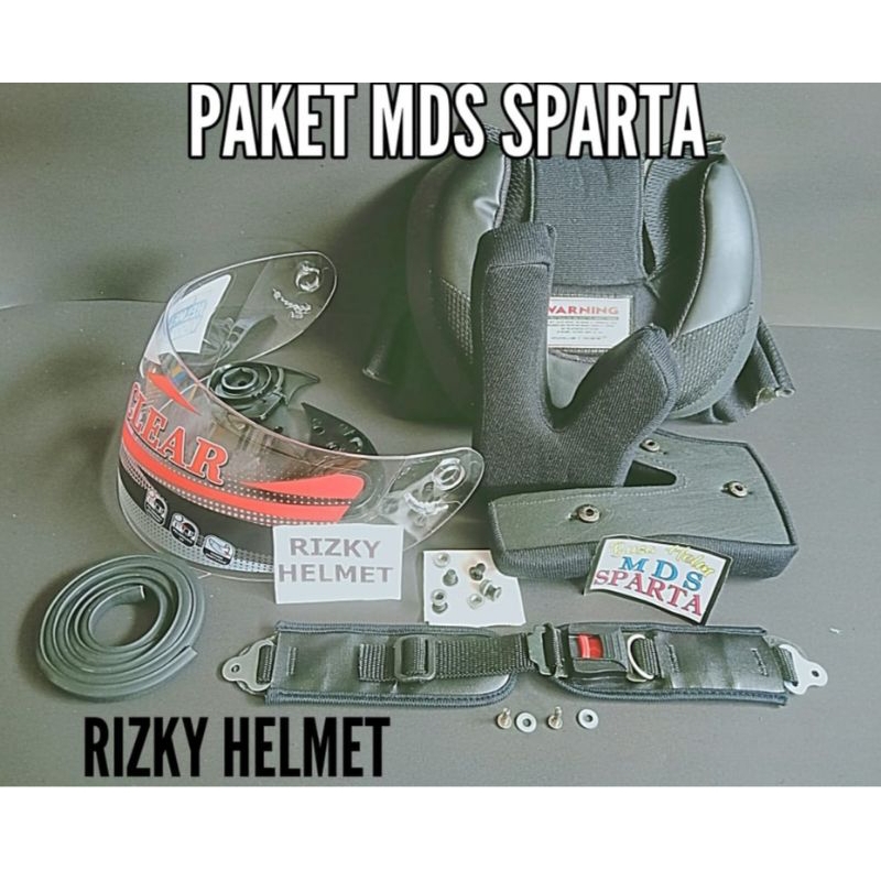 Jual Paket Mds Sparta Busa Helm Mds Sparta Kaca Helm Mds Sparta Free Rachet Tali Helm Free