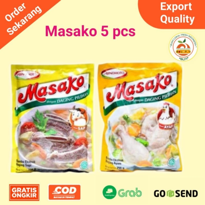Jual MASAKO PENYEDAP RASA MAKANAN 10gr ( 5pcs ) | Shopee Indonesia