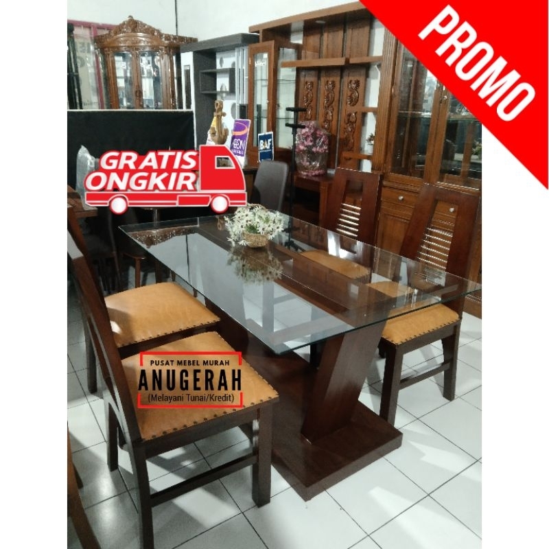 Jual Meja Makan Jati Mix Besi Kursi Shopee Indonesia