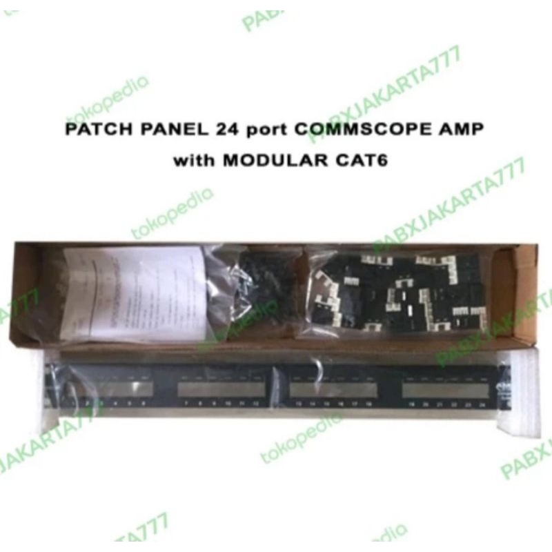 Jual Patch Panel 24 Port COMMSCOPE AMP Modular RJ45 Cat6 | Shopee Indonesia