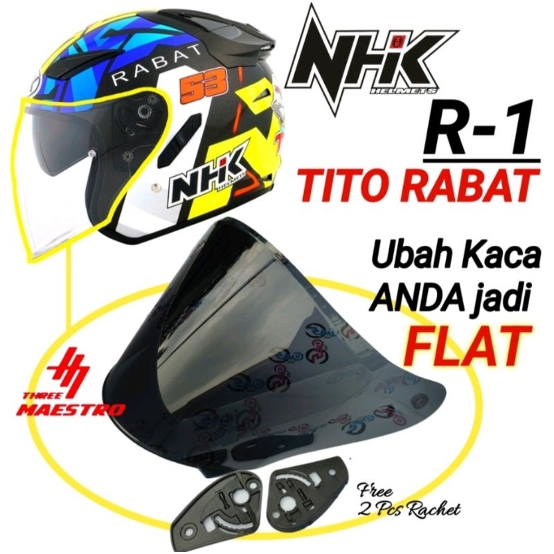 Jual Kaca Helm NHK R-1 TiTo Rabat Visor Helmet NHK R-1 Tito rabat flat ...