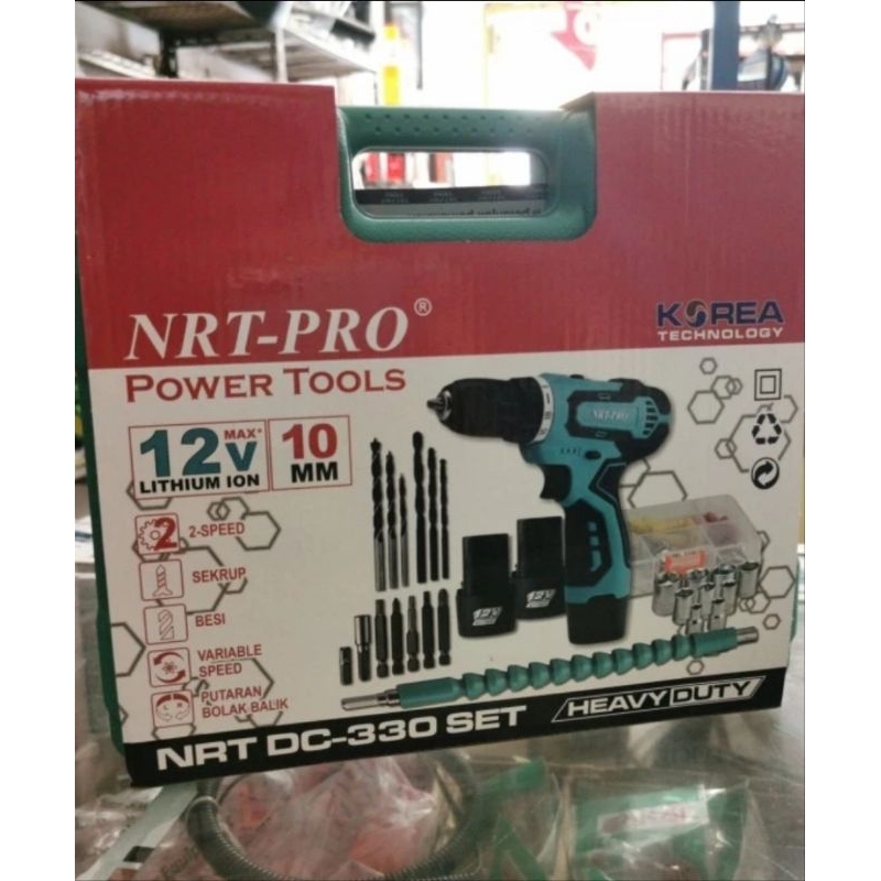 Jual Mesin Bor Cordless 10 Mm Nrt Pro Dc 330 Nrt Pro Dc330 Set 10mm