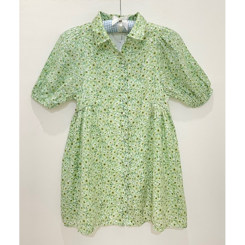 Jual zara babydoll floral green mini dress Shopee Indonesia