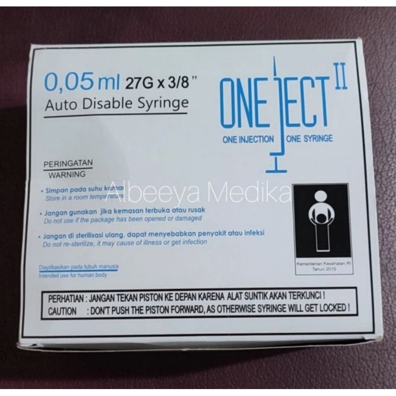 Jual Syringe 0,05 Ml Oneject Per Pcs | Shopee Indonesia
