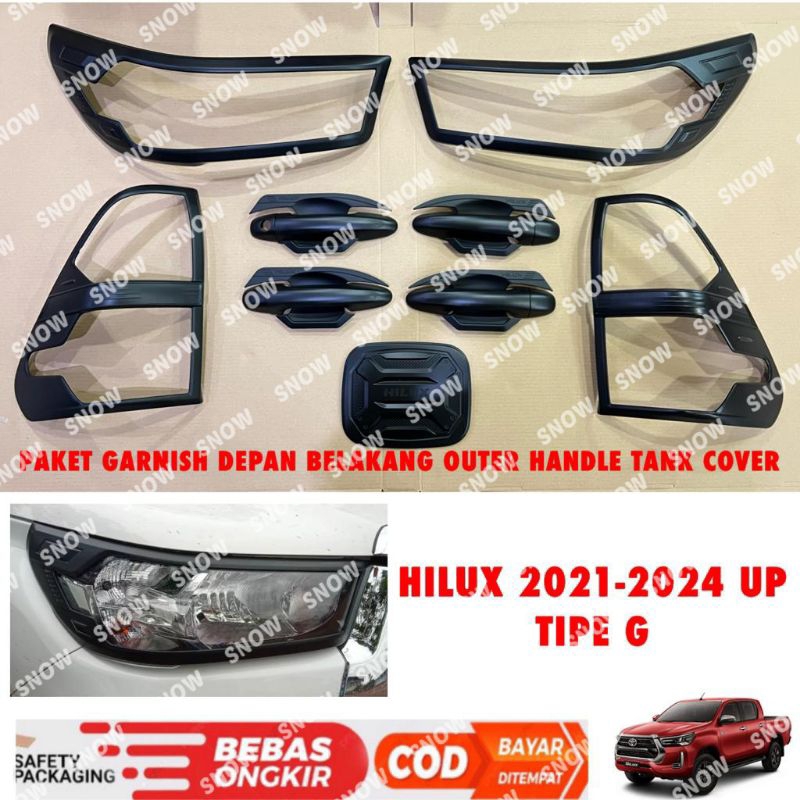 Jual Paket Garnish Lampu Depan Belakang Outer Handle Tank Cover All New Hilux 2020 2021 2022