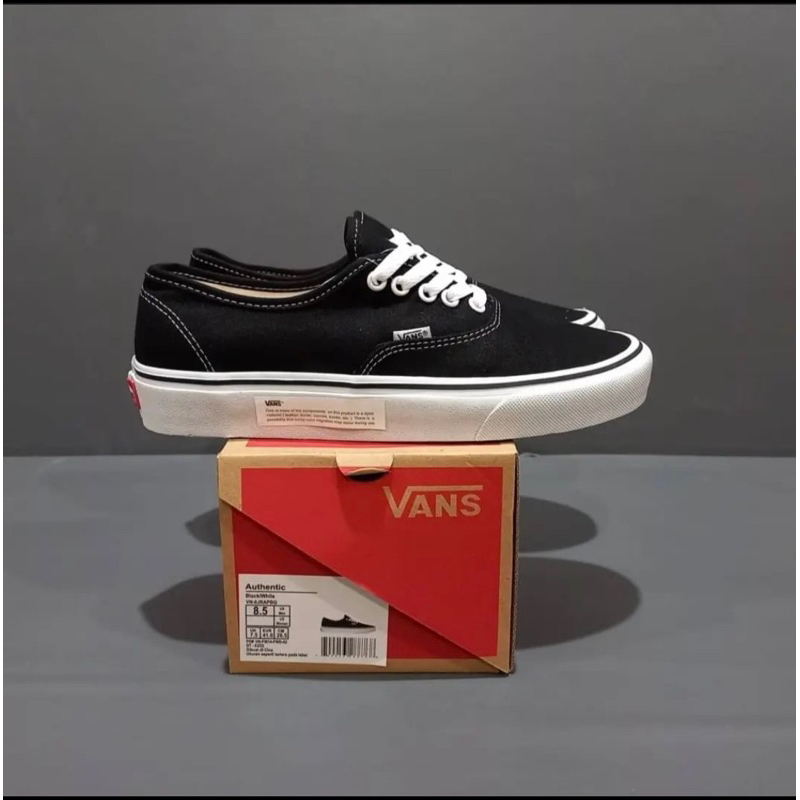 Jual Sepatu Vans Authentic Hitam Putih Black White Shopee Indonesia