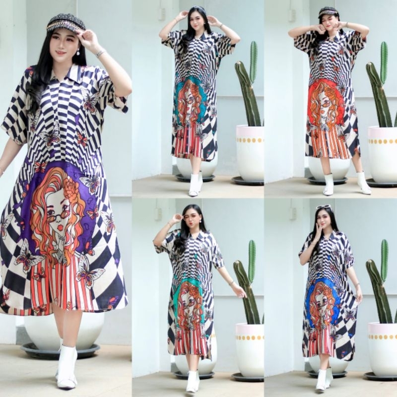 Jual Dress Sofia Motif Catur Garis Terbaru 2023 || Dress Kekinian ...