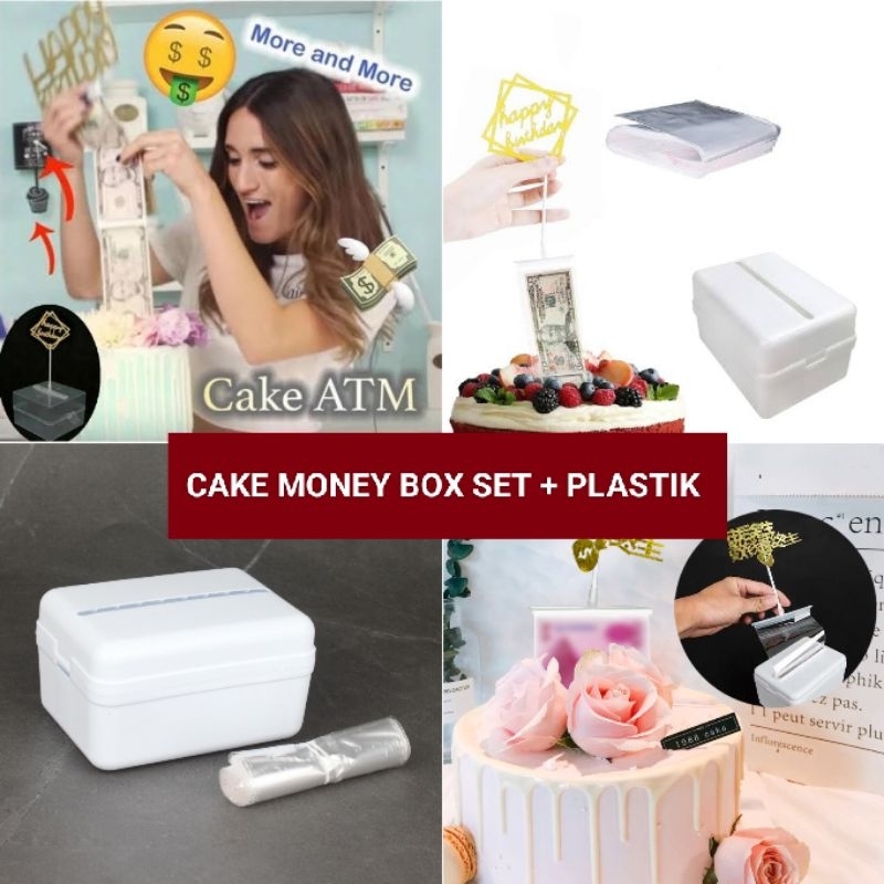 Jual CAKE MONEY BOX SET MONEY BOX CAKE ATM TARIK UANG HAPPY BIRTHDAY