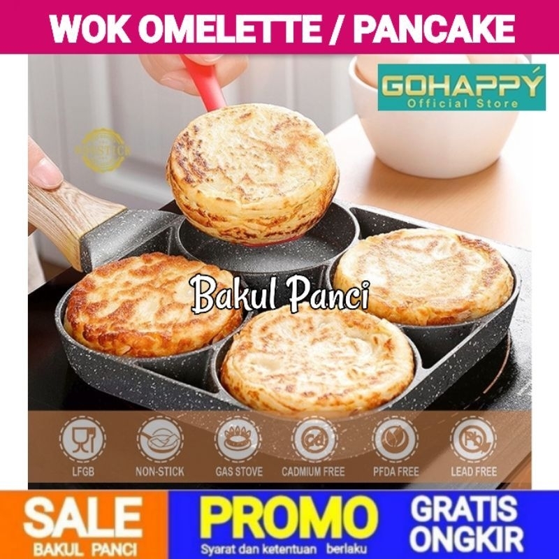 Jual Omelette Pan Gohappy Wajan Panci Cetakan Kue Pancake Breakfast In Telur Mie Wok