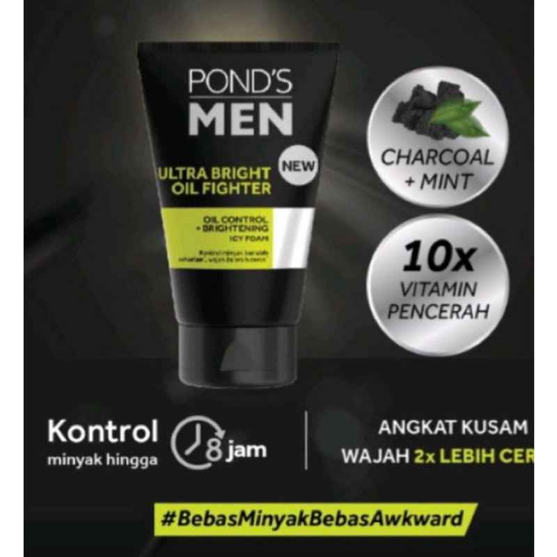 Jual PONDS MEN ULTRA BRIGHT OIL FIGHTER FACIAL FOAM 100G | Shopee Indonesia