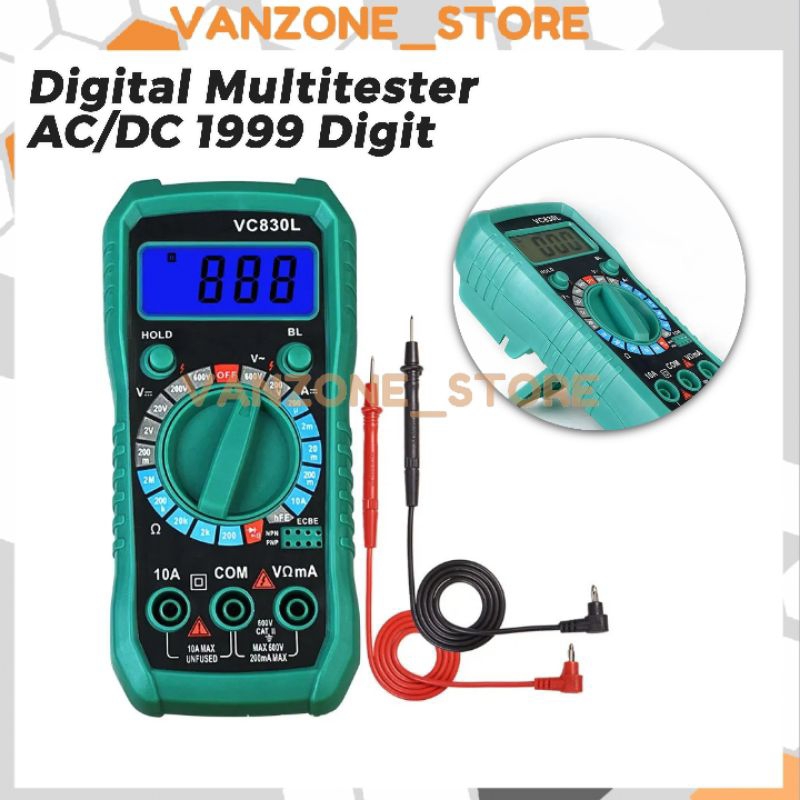 Jual Multitester Digital Multimeter Alat Ukur Arus Tegangan Listrik AC ...