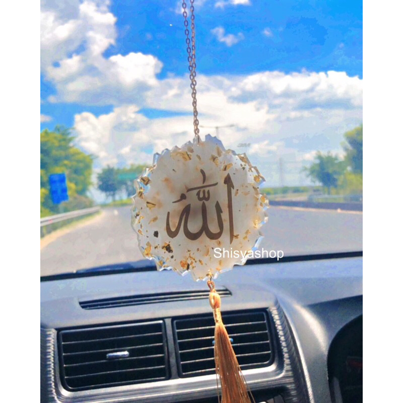 Gantungan Mobil / Gantungan Spion Mobil /Gantungan Lafadz ( Tulisan Bolak Balik )